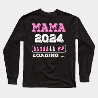 Mama Est 2024 Promoted To Mommy Mothers Day Mom To Be 2024 Long Sleeve T-Shirt